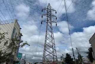 High tension wire that has passed through the city