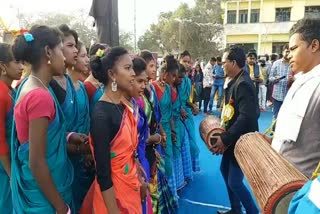 people of tribal society celebrating sohray festival in dumka