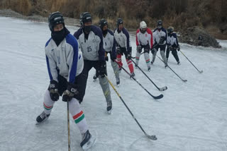 ITBP personnel gear up for Ice Hockey championships in Leh