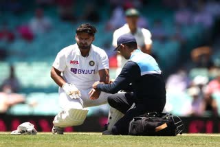 Rishabh Pant hit on elbow, taken for scans as Saha dons gloves
