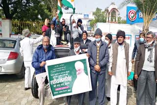 farmers take out tractor march in jhunjhunu, jhunjhunu news, farmer protest, किसान आंंदोलन, ट्रैक्टर मार्च, झुंझुनू में किसानों का प्रदर्शन  राजस्थान के किसान