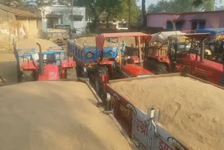 Illegal sand loaded tractors