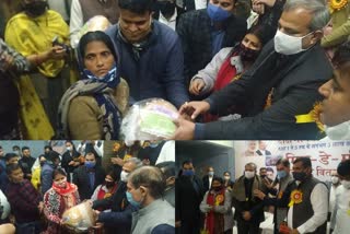adesh gupta distributed mid day meal dry ration