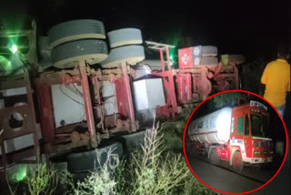 gas lorry overturns in anantapur district