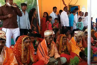 nine weddings on the same stage on the same day at anji village in adilabad district