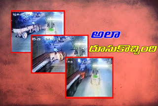 మధిరలో  ట్రాక్టర్‌ను ఢీకొట్టిన లారీ