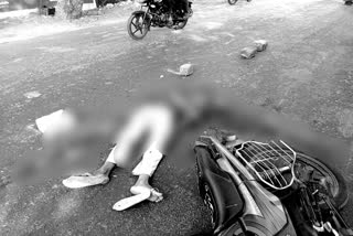 A lorry collided with a two-wheeler in Chilakaluripet, Guntur district