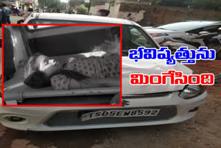 thirteen years girl died in road accident at damaracharla mandal in nalgonda district