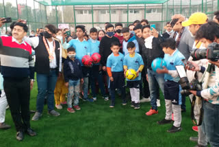 Gautam Gambhir inaugurates football ground in Trilokpuri delhi