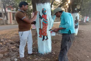 painting on tree