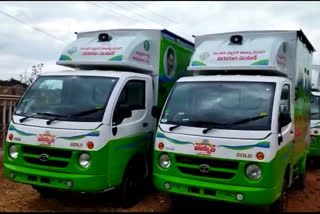 Vehicles prepared in Dharwad for Andhra Pradesh government