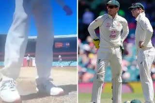 STEVE SMITH LANDS IN NEW CONTROVERSY CAUGHT SCRUFFING RISHABH PANT S BATTING MARK TO DAMAGE PITCH