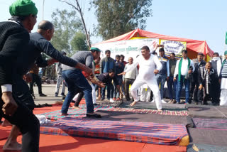 noida protest farmers played kabaddi