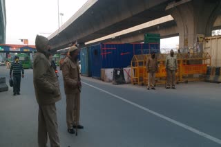 Badarpur border security farmers movement  farmers protest Badarpur border security  farmers protest security increased at badarpur border  badarpur border police security