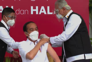 indonesia's president joko widodo became the first person in his country to receive a chinese made covid 19 vaccine