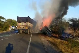 tanker and trailer collision,  accident in jodhpur