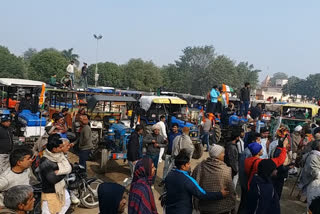 Farmers took out a tractor rally