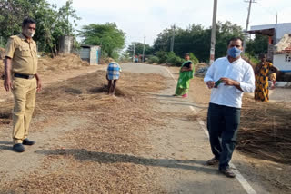 Judge cleared public road on which crop was spread