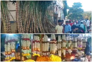 Preparing for the Sankranti celebration in Shimoga