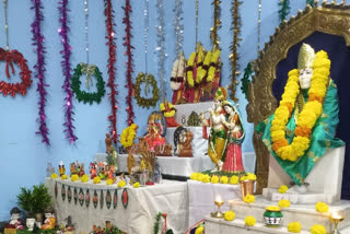 sankranti festival special decoration in saibaba temple