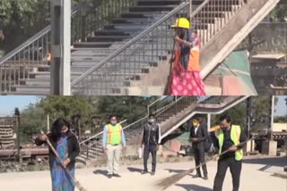 बस्सी रेलवे स्टेशन पर साफ सफाई, Cleaning at Bassi railway station