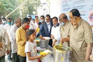 lions club Charity annadanam along with service programs at baghlingampally