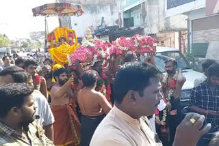 Ayyappa Swamy's gold jewelery procession was held in the Sangareddy district center