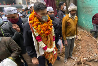 raghav chadha inaugurate sewer line work