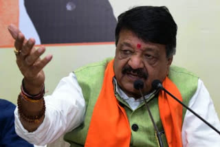 BJP Leader Kailash Vijayvargiya speaking to media in Indore on Friday