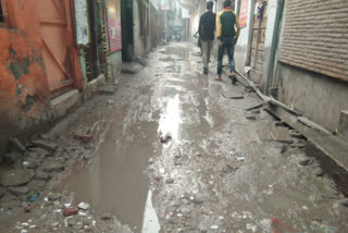 People facing waterlogging problem in Palam village of Delhi