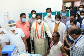 corona vaccine process in Pondicherry