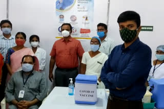 Kovid vaccination started in Rajanna Siricilla district center