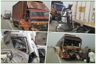 more than 30 vehicles collided due to fog, one dead in ghaziabad