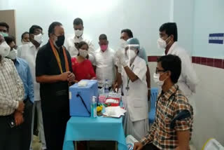 Kovid vaccination at Korutla Government Hospital