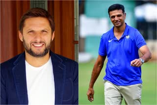 Shahid Afridi and Rahul dravid