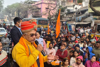 bjp did a road show in south kolkata on monday