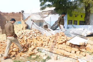 after moraina tragedy the district administration demolish houses of liquor mafia