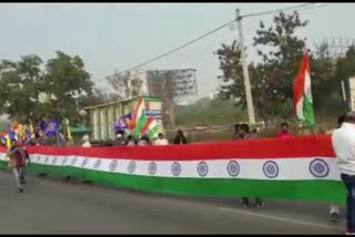 150 meter long tricolor  in the farmers movement ghaziabad