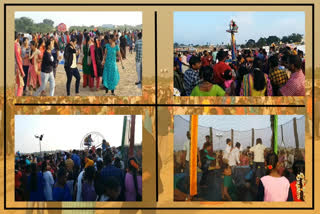 tourists at swarnamukhi river at naidupeta