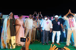 MLA Aruri Ramesh dance for Mangli songs in warangal district