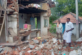 Houses damaged by continuous heavy rains!