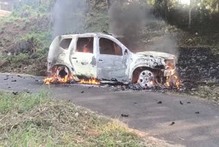 car burnt in kondotty  kondotty car burn news  malappuram car burn  മലപ്പുറം കാർ കത്തിയ വാർത്ത  കൊണ്ടോട്ടിയിൽ കാർ കത്തിയ വാർത്ത  കൊണ്ടോട്ടിയിൽ കാർ കത്തി നശിച്ചു