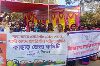 women organizations protest against farms bill