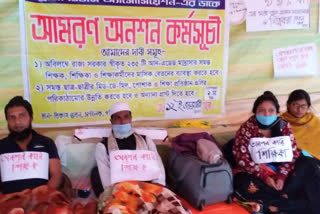 Two unaided madrassa teachers on hunger strike fell ill