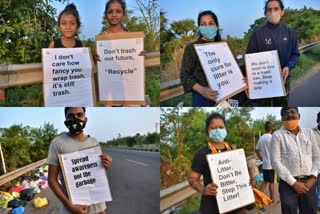 Jatha against the garbage dumpers at Netravati Bridge