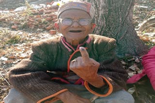 A 107-year-old veteran of Kuswa village in Tehsil Nirmand of District Kullu voted
