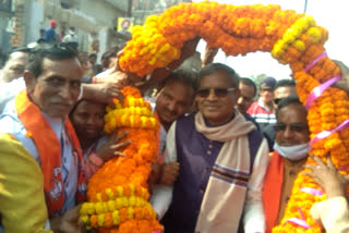 BJP leader Babulal Marandi honored in dhanbad