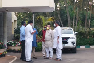 C  M Yadiyurappa meeting with Mla belladh and Nagesh at Bengalore