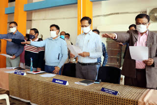 Meeting in the collectorate hall