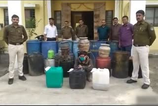 1600 liters of illicit liquor destroyed